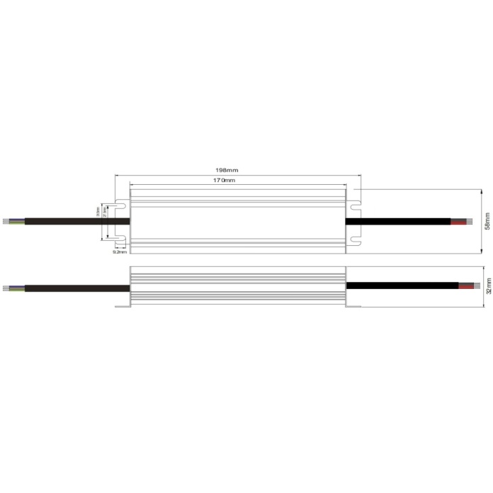 Rysunek techniczny zasilacza hermetycznego ADWS-150-12